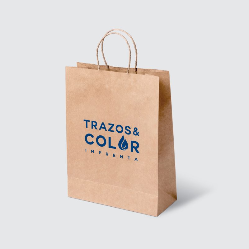 Bolsa de papel con manigueta MOCKUP
